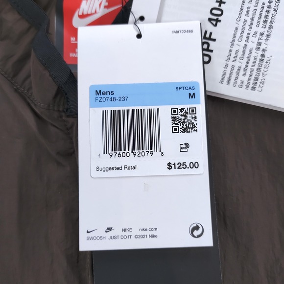 Nike Vest Mens Medium Brown Repel UV UPF 40+ Loose Fit FZ0748-237 Outdoor New - Picture 13 of 16